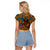 Personalized Black Girl Flora Raglan Cropped T Shirt African Women - Wonder Print Shop