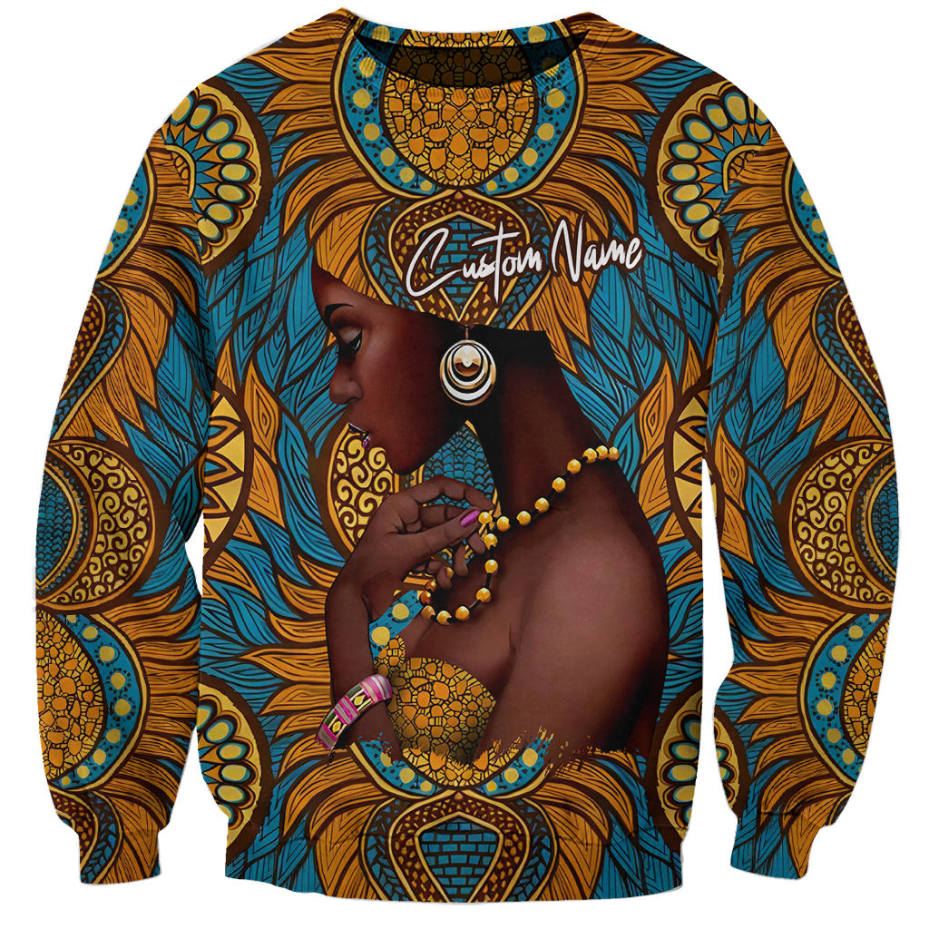 Personalized Black Girl Flora Sweatshirt African Women - Wonder Print Shop
