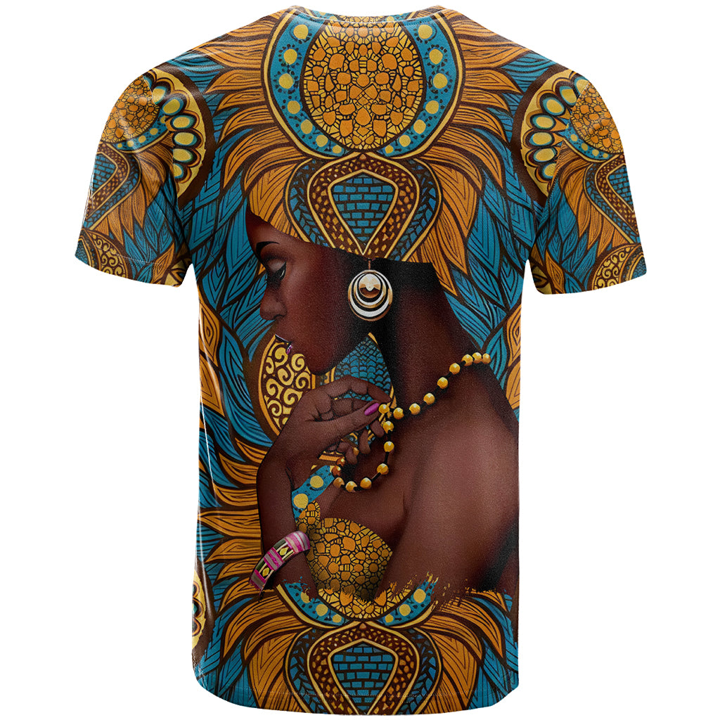 Personalized Black Girl Flora T Shirt African Women - Wonder Print Shop