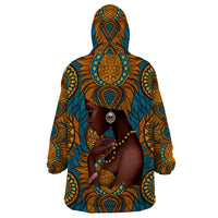 Personalized Black Girl Flora Wearable Blanket Hoodie African Women - Wonder Print Shop