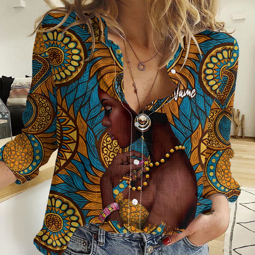 Personalized Black Girl Flora Women Casual Shirt African Women - Wonder Print Shop