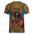Personalized Black Girl Flora Women V Neck T Shirt African Women - Wonder Print Shop