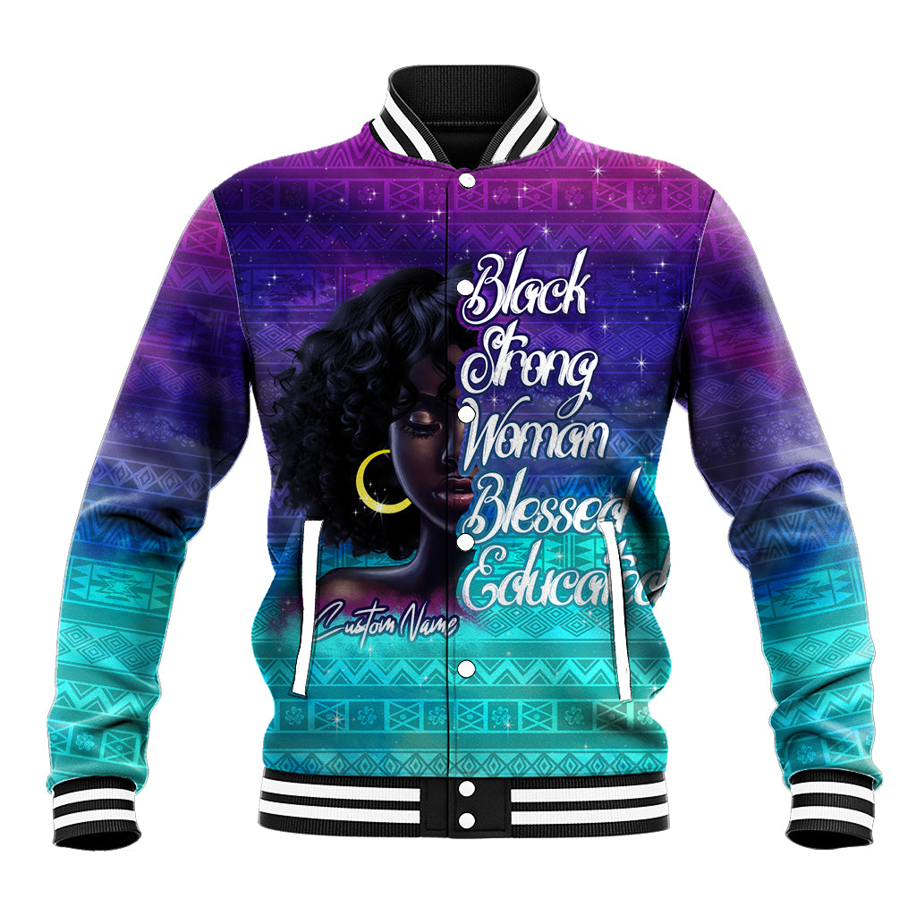 Black Strong Women Blessed Educated Baseball Jacket African Girl - Wonder Print Shop