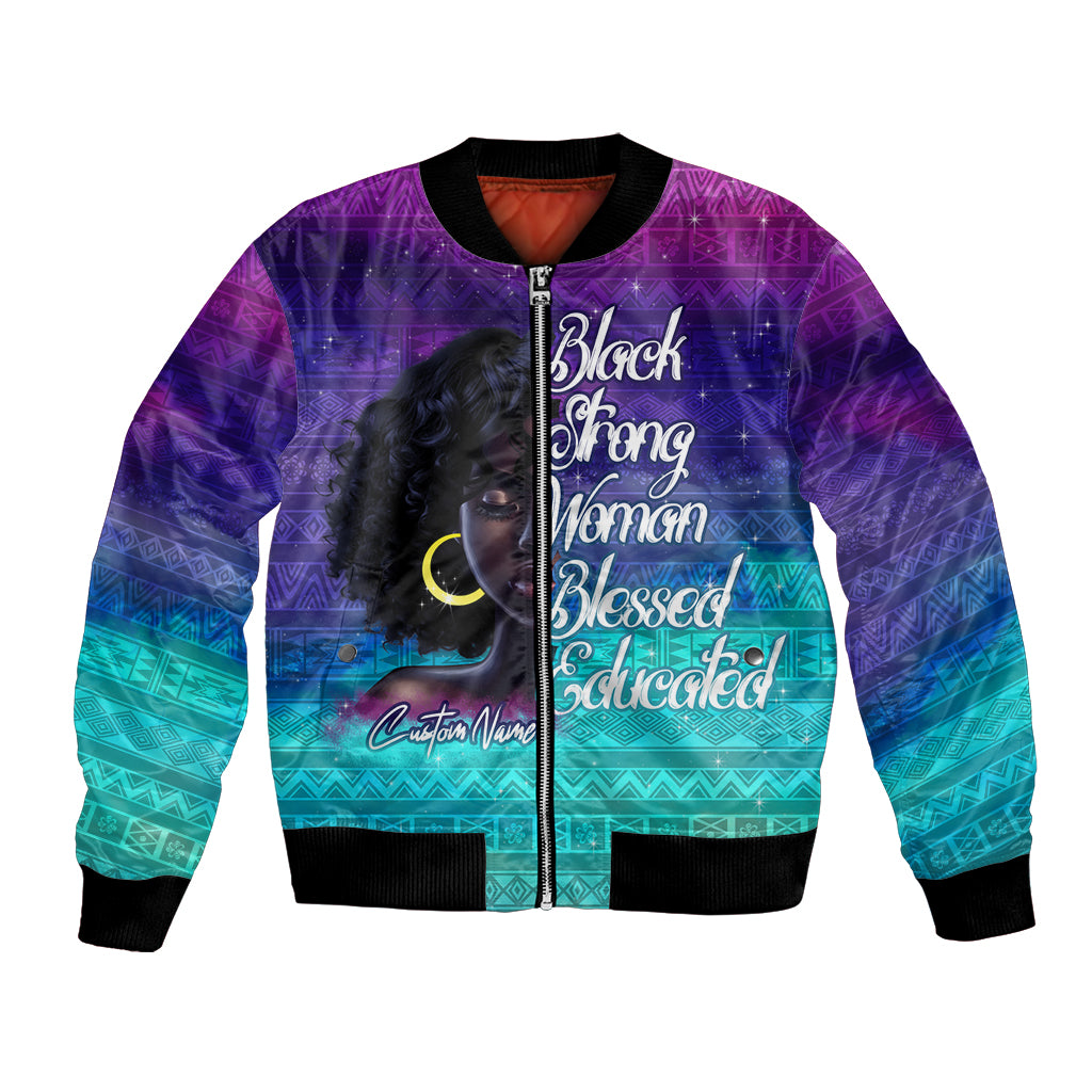 Black Strong Women Blessed Educated Bomber Jacket African Girl - Wonder Print Shop