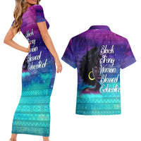 Black Strong Women Blessed Educated Couples Matching Short Sleeve Bodycon Dress and Hawaiian Shirt African Girl - Wonder Print Shop