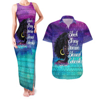 Black Strong Women Blessed Educated Couples Matching Tank Maxi Dress and Hawaiian Shirt African Girl - Wonder Print Shop