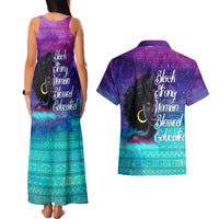 Black Strong Women Blessed Educated Couples Matching Tank Maxi Dress and Hawaiian Shirt African Girl - Wonder Print Shop