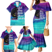 Black Strong Women Blessed Educated Family Matching Mermaid Dress and Hawaiian Shirt African Girl - Wonder Print Shop