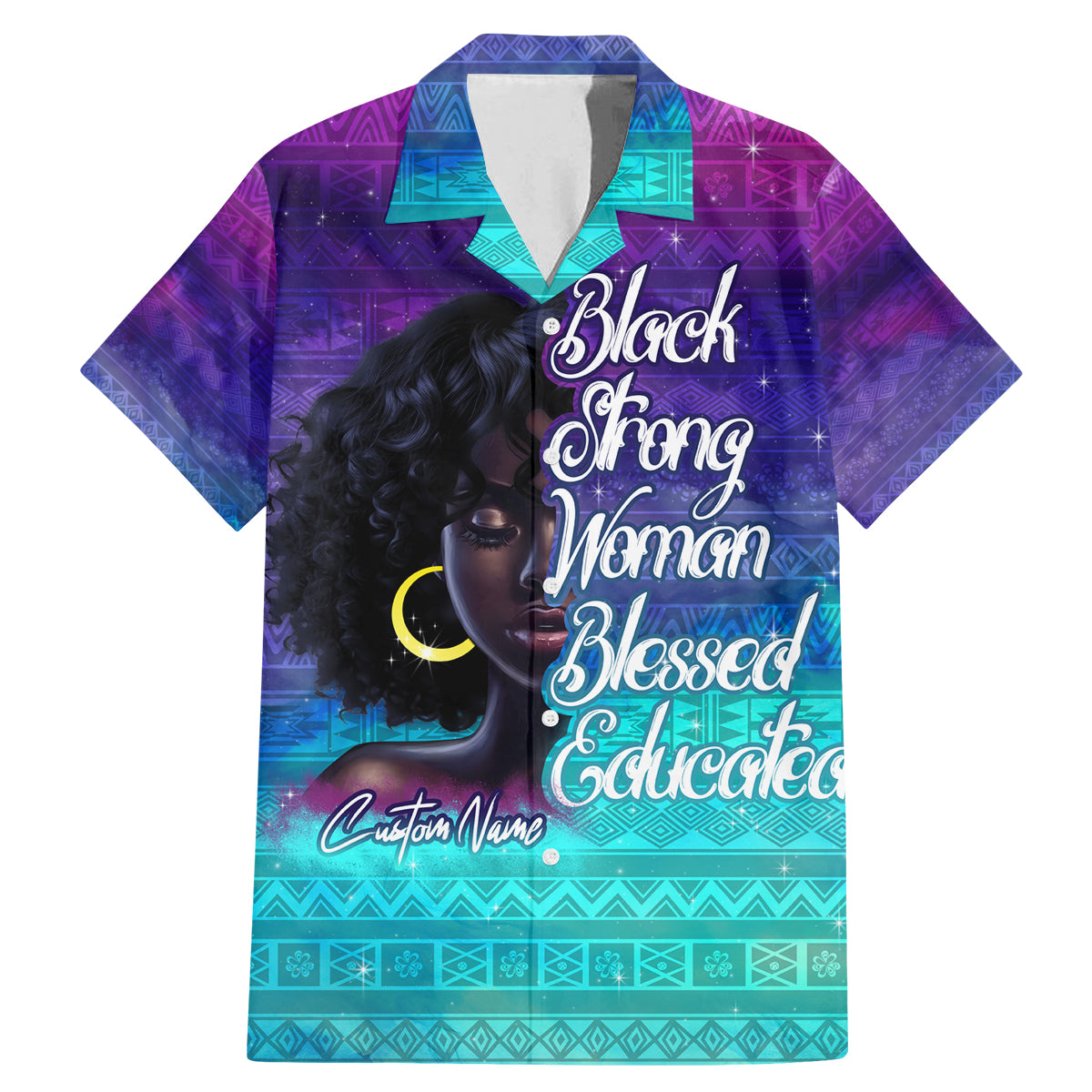 Black Strong Women Blessed Educated Family Matching Mermaid Dress and Hawaiian Shirt African Girl - Wonder Print Shop