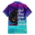 Black Strong Women Blessed Educated Family Matching Off Shoulder Long Sleeve Dress and Hawaiian Shirt African Girl - Wonder Print Shop