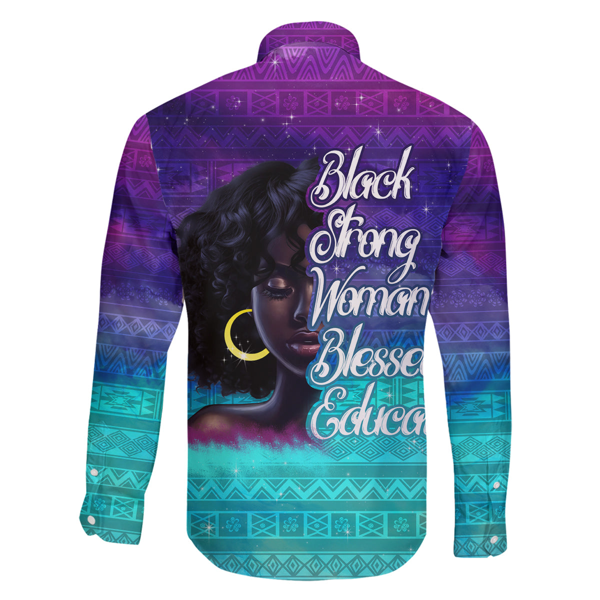 Black Strong Women Blessed Educated Family Matching Off Shoulder Long Sleeve Dress and Hawaiian Shirt African Girl - Wonder Print Shop