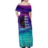 Black Strong Women Blessed Educated Family Matching Off Shoulder Maxi Dress and Hawaiian Shirt African Girl - Wonder Print Shop