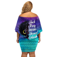 Black Strong Women Blessed Educated Family Matching Off Shoulder Short Dress and Hawaiian Shirt African Girl - Wonder Print Shop