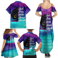 Black Strong Women Blessed Educated Family Matching Summer Maxi Dress and Hawaiian Shirt African Girl - Wonder Print Shop