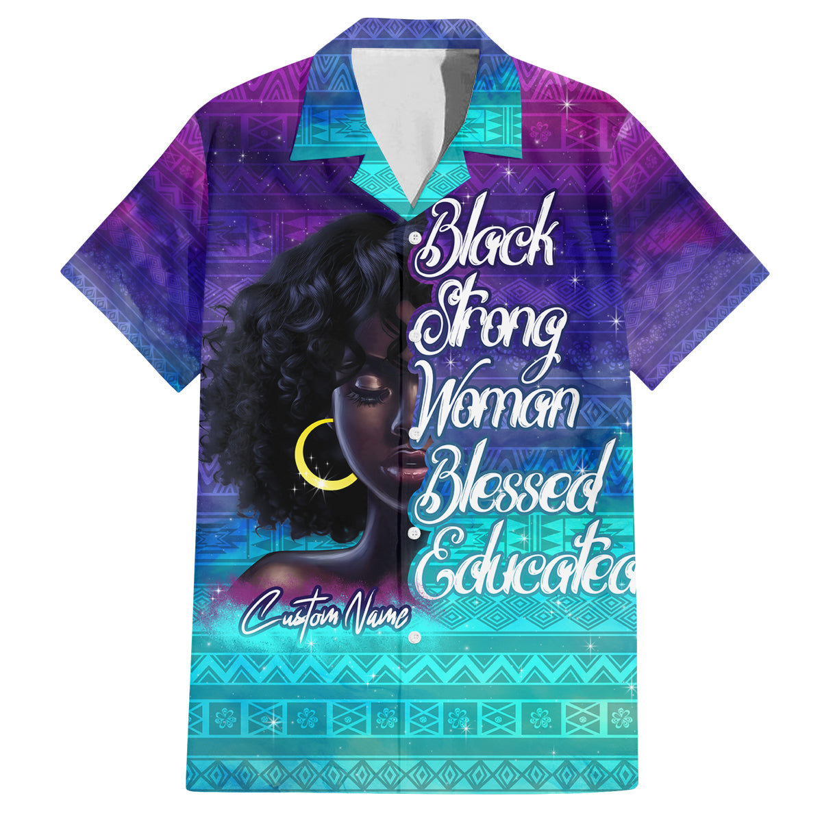 Black Strong Women Blessed Educated Family Matching Tank Maxi Dress and Hawaiian Shirt African Girl - Wonder Print Shop