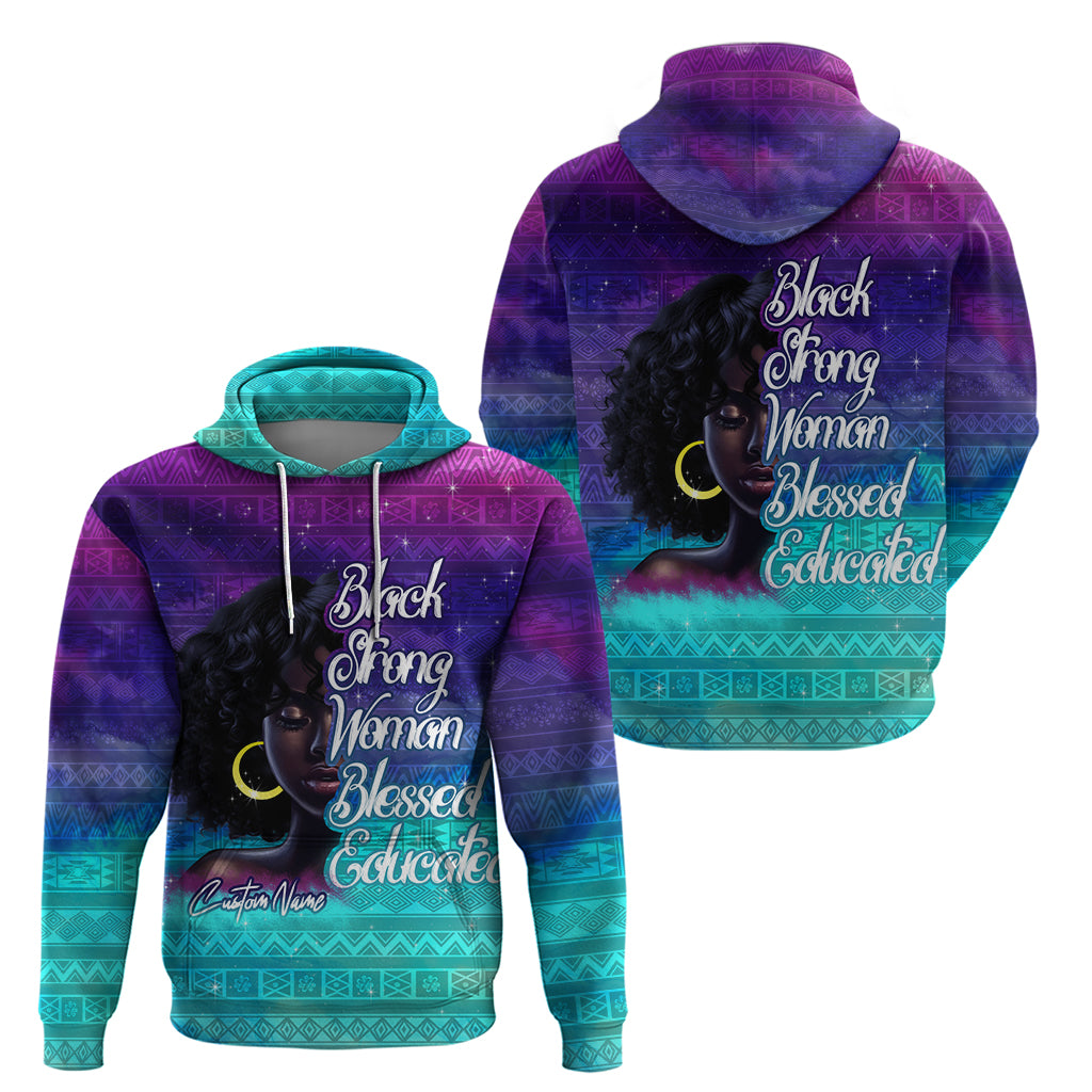 Black Strong Women Blessed Educated Hoodie African Girl - Wonder Print Shop
