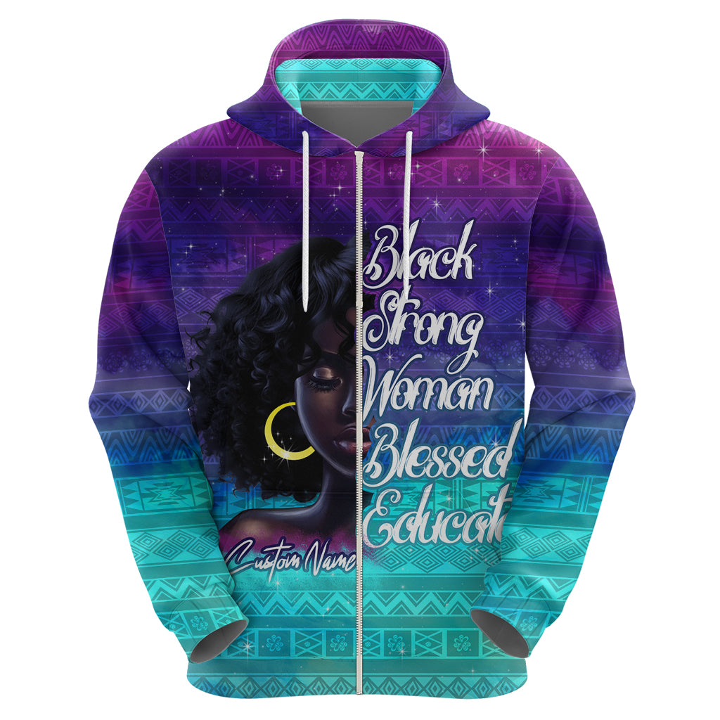 Black Strong Women Blessed Educated Hoodie African Girl - Wonder Print Shop