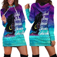 Black Strong Women Blessed Educated Hoodie Dress African Girl - Wonder Print Shop