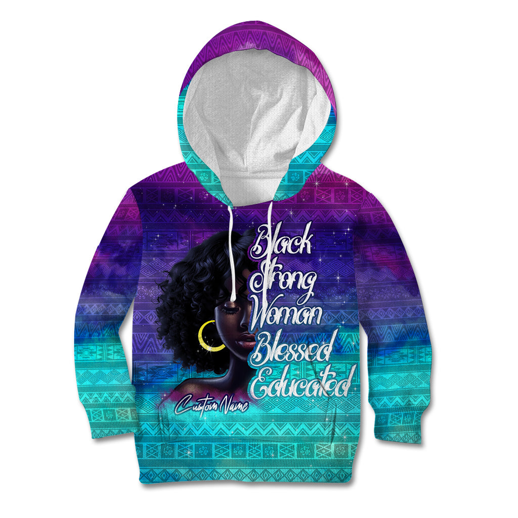 Black Strong Women Blessed Educated Kid Hoodie African Girl - Wonder Print Shop