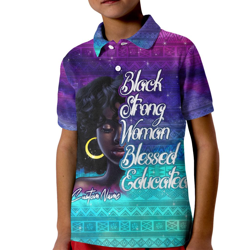 Black Strong Women Blessed Educated Kid Polo Shirt African Girl - Wonder Print Shop