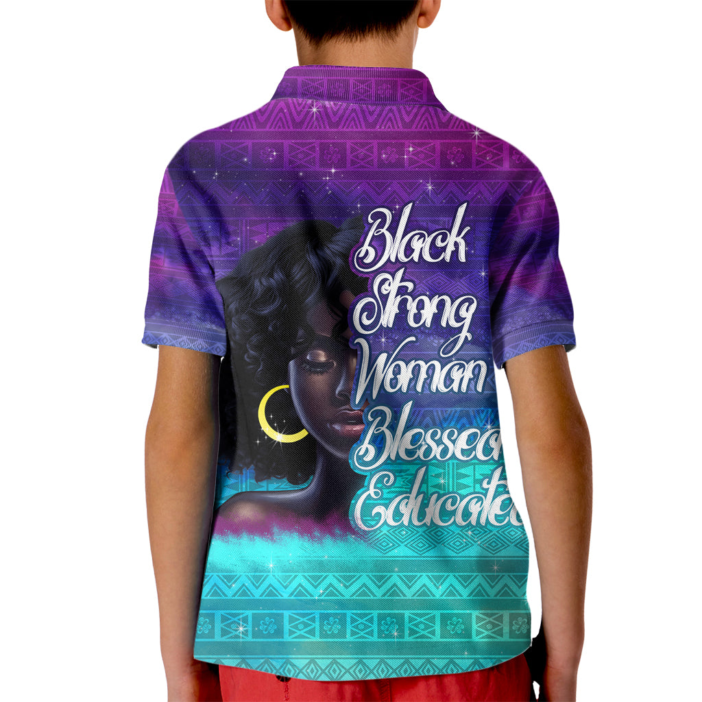 Black Strong Women Blessed Educated Kid Polo Shirt African Girl - Wonder Print Shop