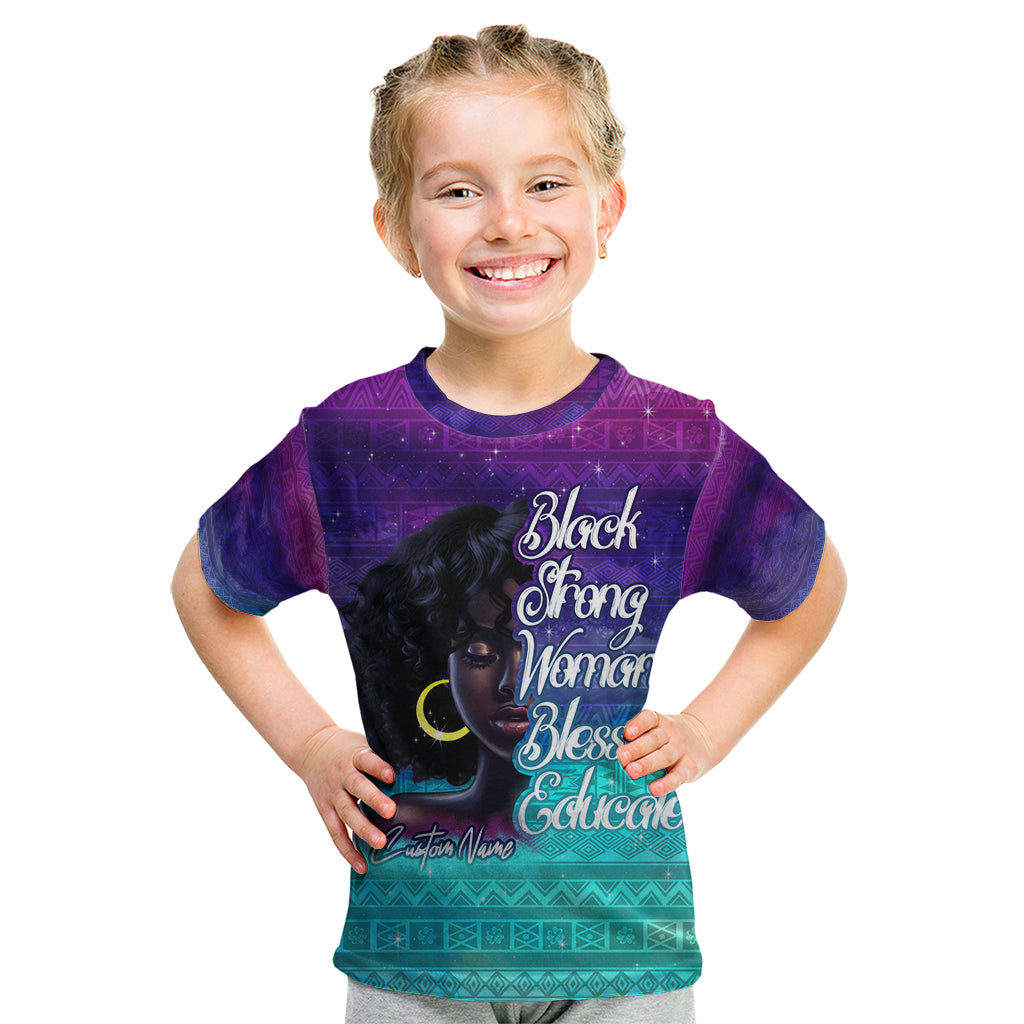 Black Strong Women Blessed Educated Kid T Shirt African Girl - Wonder Print Shop