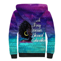 Black Strong Women Blessed Educated Sherpa Hoodie African Girl - Wonder Print Shop