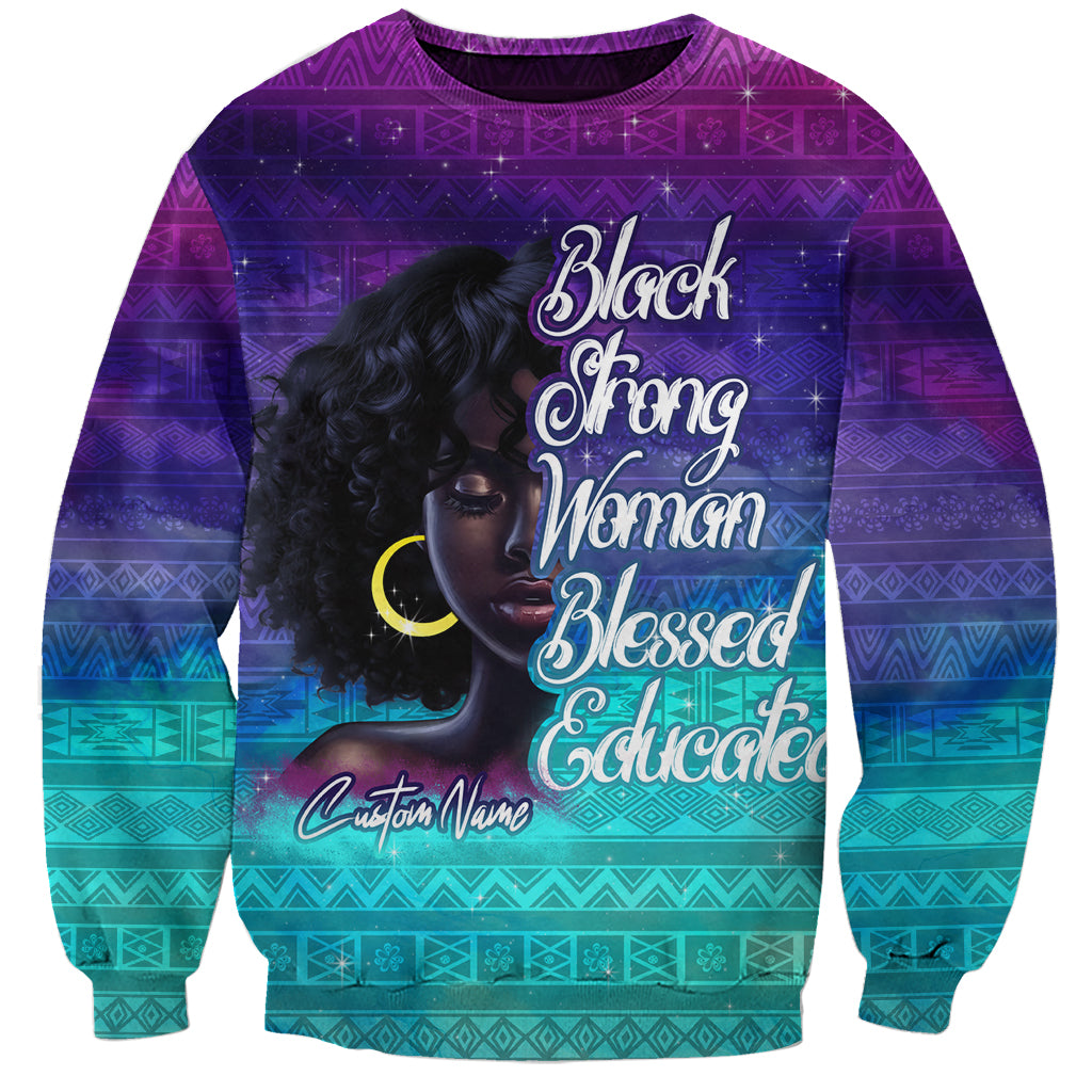 Black Strong Women Blessed Educated Sweatshirt African Girl - Wonder Print Shop