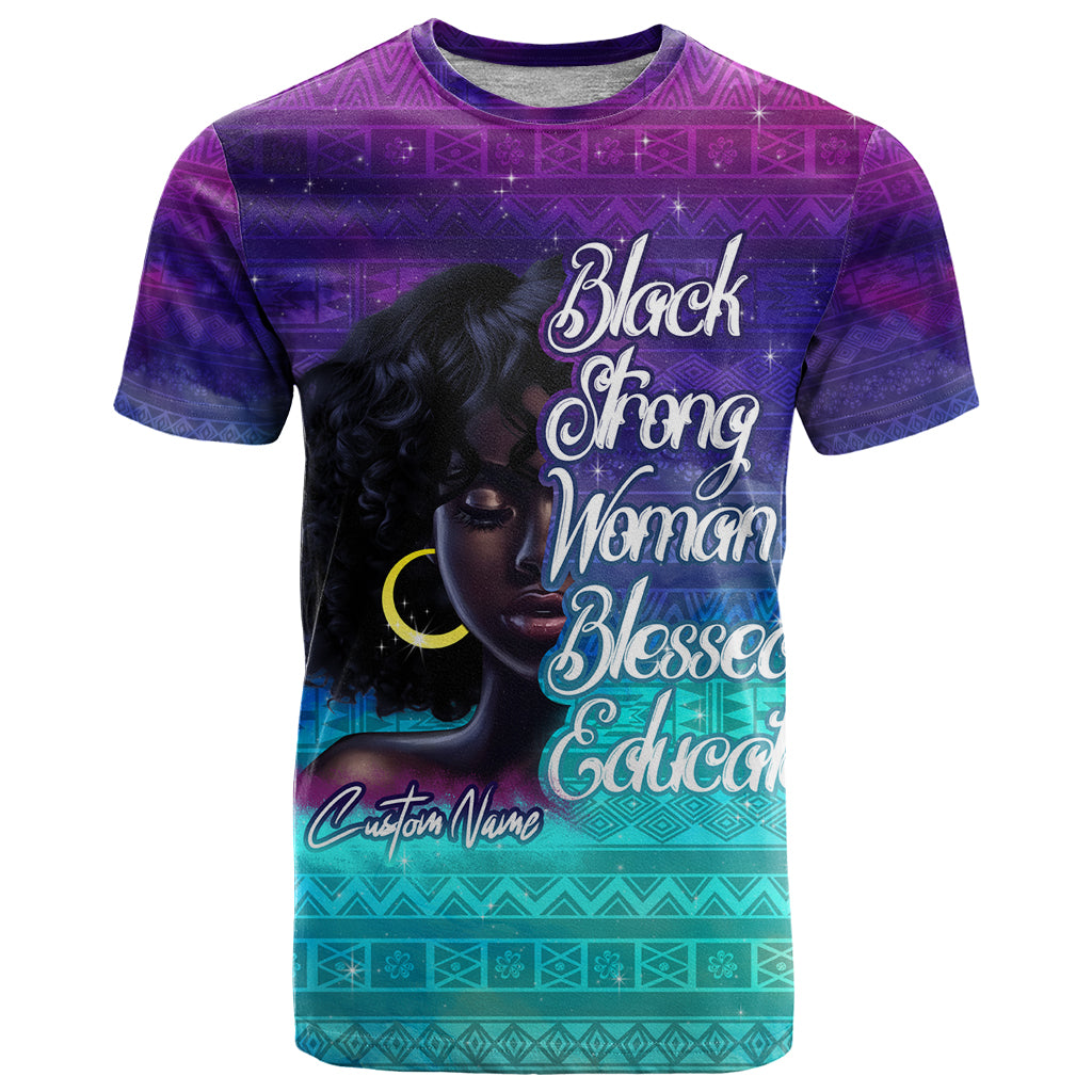 Black Strong Women Blessed Educated T Shirt African Girl - Wonder Print Shop