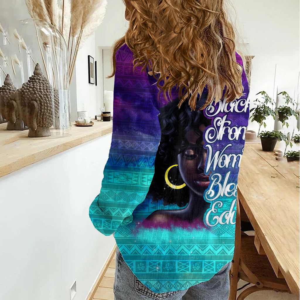 Black Strong Women Blessed Educated Women Casual Shirt African Girl - Wonder Print Shop