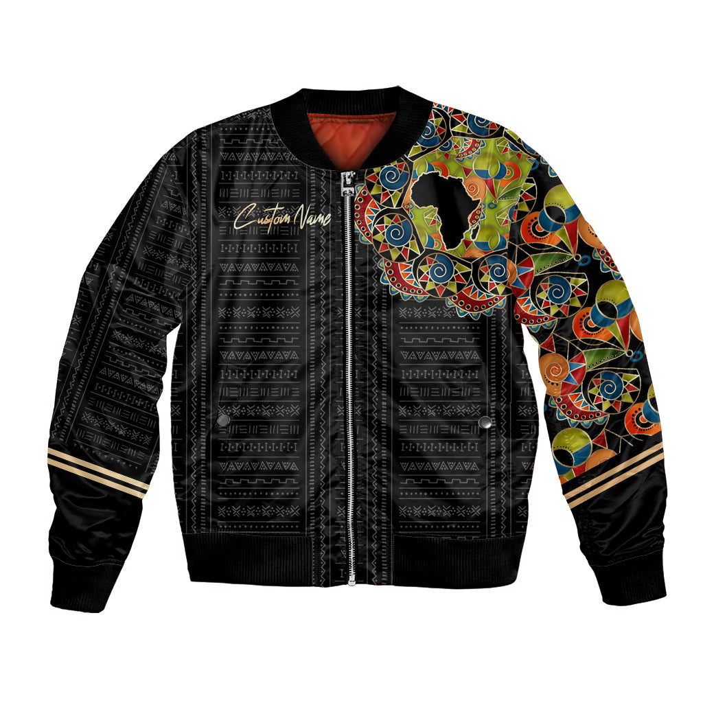 Personalized Sleeve African Pattern Bomber Jacket Multi-Colored - Wonder Print Shop