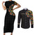 Personalized Sleeve African Pattern Couples Matching Short Sleeve Bodycon Dress and Long Sleeve Button Shirt Multi-Colored - Wonder Print Shop
