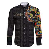 Personalized Sleeve African Pattern Family Matching Long Sleeve Bodycon Dress and Hawaiian Shirt Multi-Colored - Wonder Print Shop