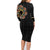 Personalized Sleeve African Pattern Family Matching Long Sleeve Bodycon Dress and Hawaiian Shirt Multi-Colored - Wonder Print Shop