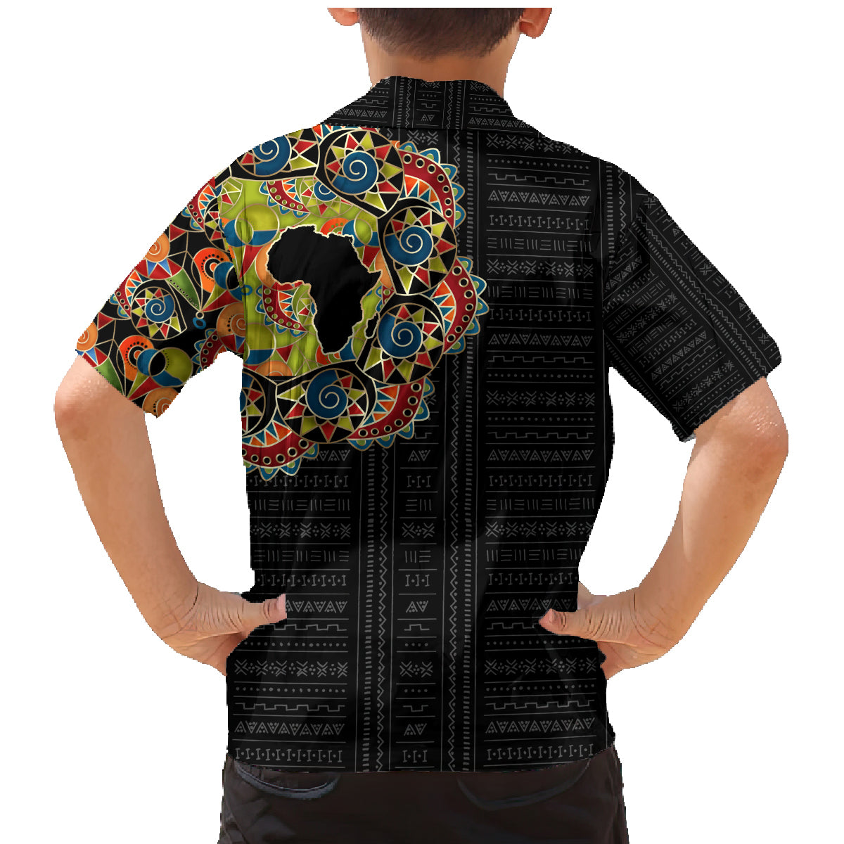 Personalized Sleeve African Pattern Family Matching Mermaid Dress and Hawaiian Shirt Multi-Colored - Wonder Print Shop