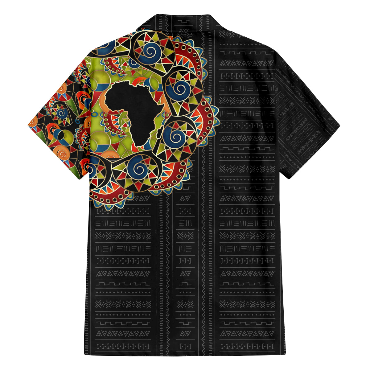 Personalized Sleeve African Pattern Family Matching Off Shoulder Short Dress and Hawaiian Shirt Multi-Colored - Wonder Print Shop