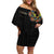 Personalized Sleeve African Pattern Family Matching Off Shoulder Short Dress and Hawaiian Shirt Multi-Colored - Wonder Print Shop