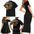 Personalized Sleeve African Pattern Family Matching Short Sleeve Bodycon Dress and Hawaiian Shirt Multi-Colored - Wonder Print Shop