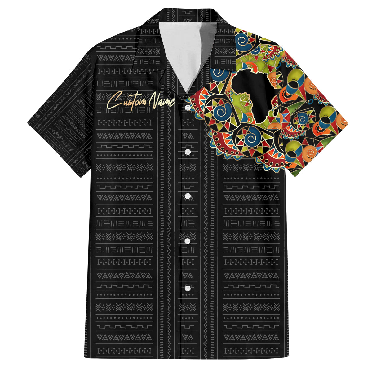 Personalized Sleeve African Pattern Family Matching Tank Maxi Dress and Hawaiian Shirt Multi-Colored - Wonder Print Shop