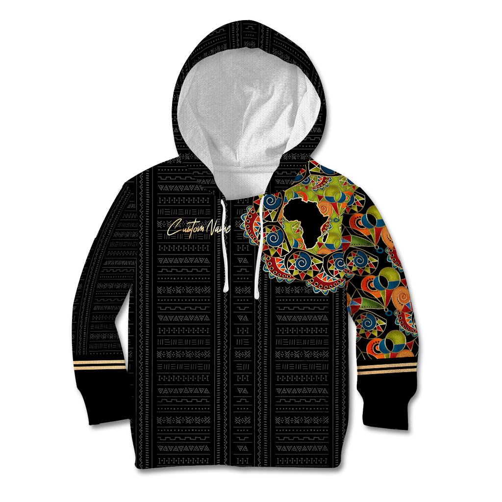 Personalized Sleeve African Pattern Kid Hoodie Multi-Colored - Wonder Print Shop