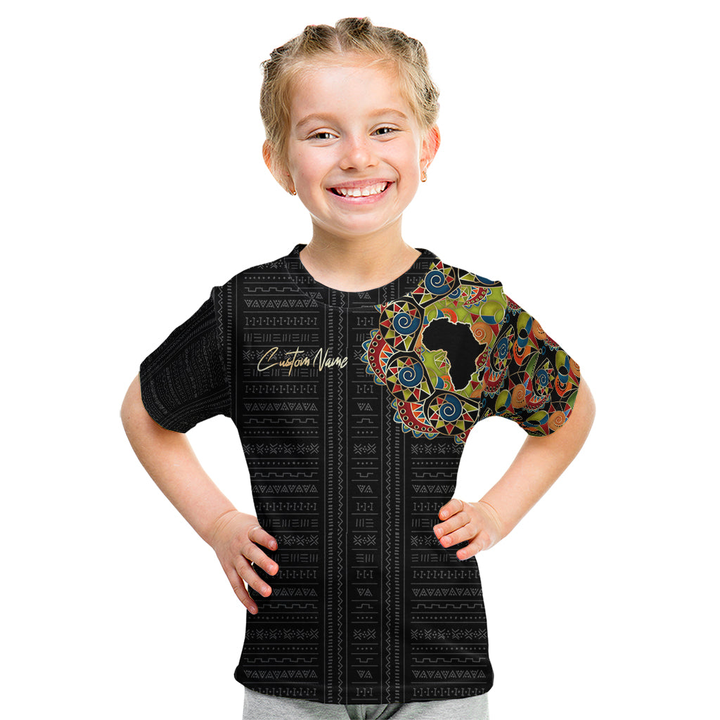 Personalized Sleeve African Pattern Kid T Shirt Multi-Colored - Wonder Print Shop