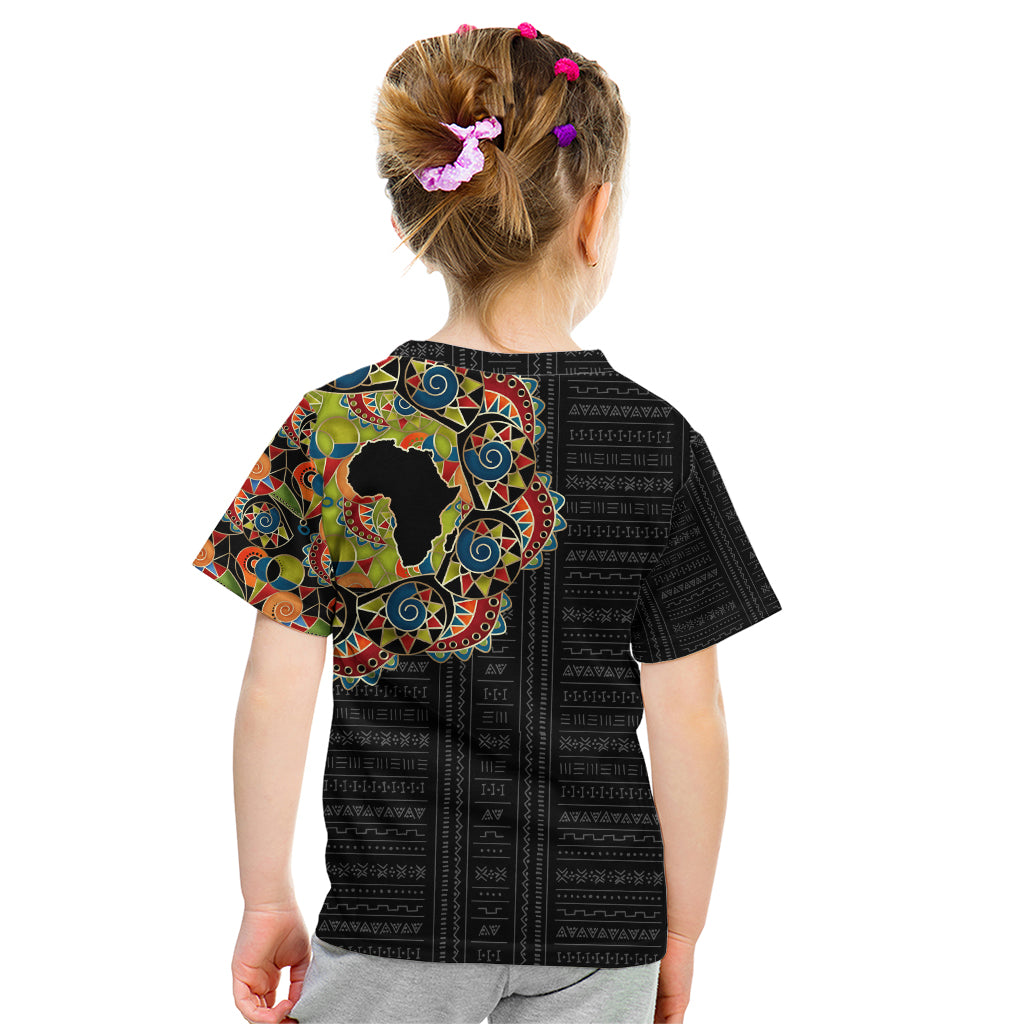 Personalized Sleeve African Pattern Kid T Shirt Multi-Colored - Wonder Print Shop