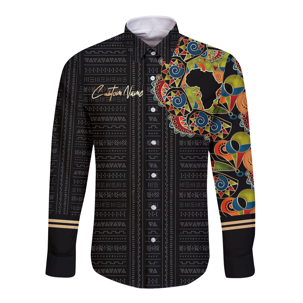 Personalized Sleeve African Pattern Long Sleeve Button Shirt Multi-Colored - Wonder Print Shop