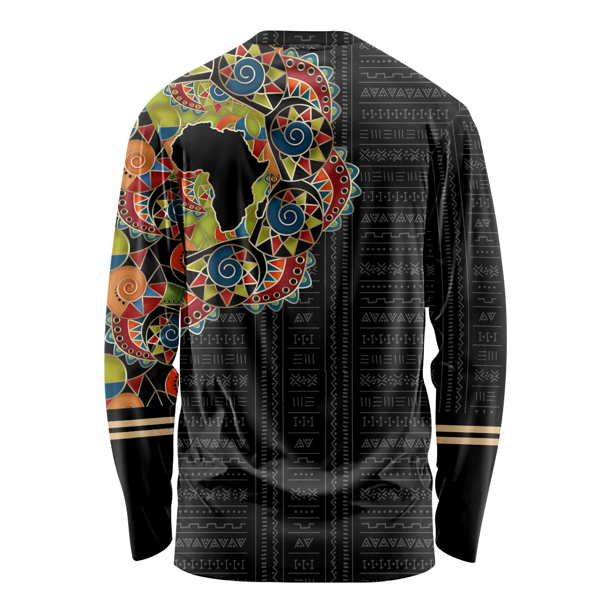 Personalized Sleeve African Pattern Long Sleeve Shirt Multi-Colored - Wonder Print Shop