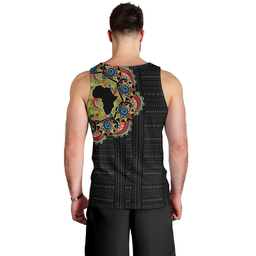 Personalized Sleeve African Pattern Men Tank Top Multi-Colored - Wonder Print Shop