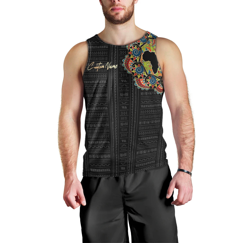 Personalized Sleeve African Pattern Men Tank Top Multi-Colored - Wonder Print Shop