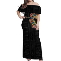 Personalized Sleeve African Pattern Off Shoulder Maxi Dress Multi-Colored - Wonder Print Shop