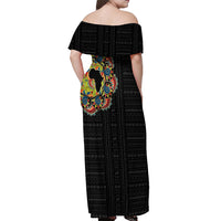 Personalized Sleeve African Pattern Off Shoulder Maxi Dress Multi-Colored - Wonder Print Shop