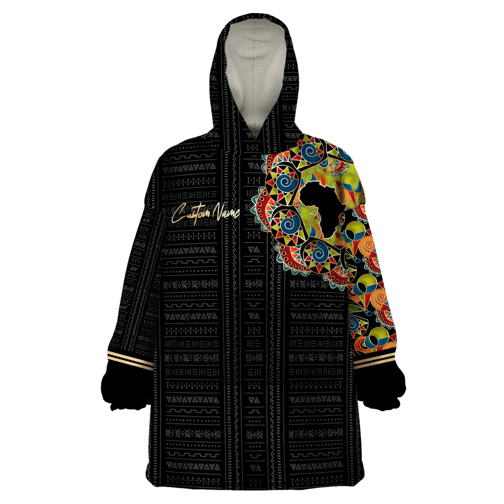 Personalized Sleeve African Pattern Wearable Blanket Hoodie Multi-Colored - Wonder Print Shop