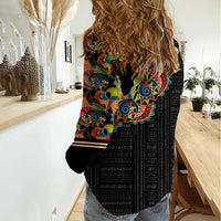 Personalized Sleeve African Pattern Women Casual Shirt Multi-Colored - Wonder Print Shop